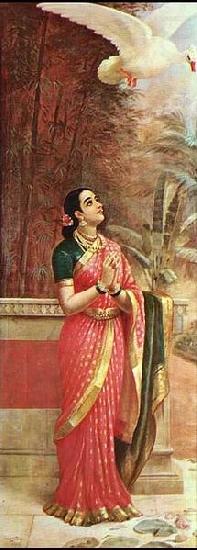 Raja Ravi Varma Swan messenger china oil painting image